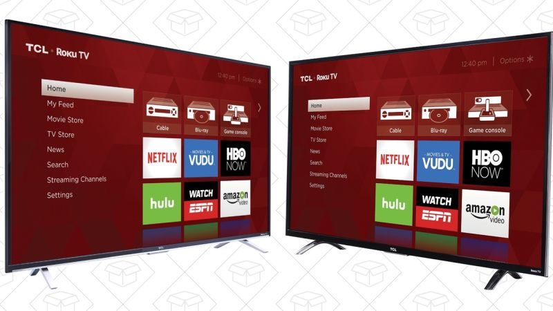 TCL US5800 55" 4K Roku TV, $400 | TCL UP130 55" 4K Roku TV, $500